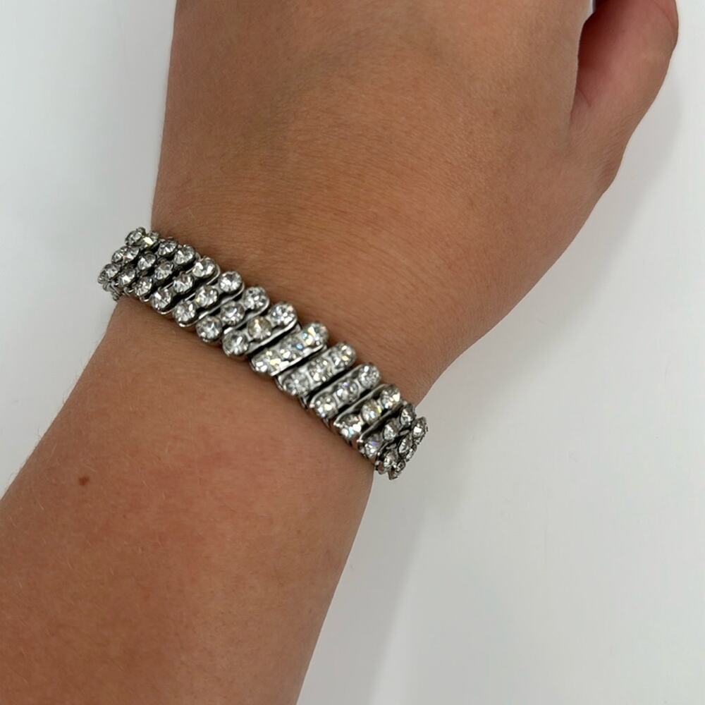 Vintage accordion stretch Diamonte encrusted bracelet